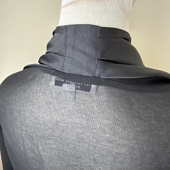 Christian Dior Black Silk Chiffon Bolero Shrug Vintage Large - Picture 5 of 7